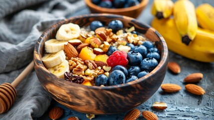 Healthy Fruit and Nut Breakfast Bowl