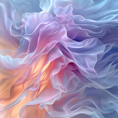Obraz premium High-resolution abstract 8K artwork featuring a smooth blend of pastel tones and fluid shapes suggesting serenity and creativity