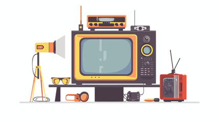 TV repair icon Flat vector isolated on white background