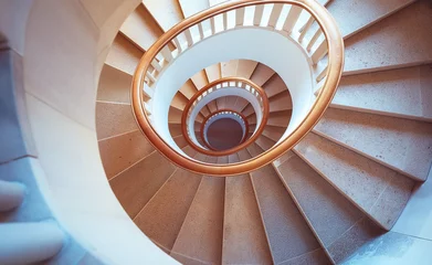 Acrylglas Duschewand mit Foto Helix-Brücke Ascending Spirals: Exploring a Building's Staircase