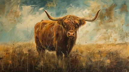 Papier Peint photo Lavable Highlander écossais scottish highland cow beautiful animal trendy