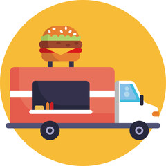 Featuring a stylized food truck design, this icon embodies the spirit of urban culinary adventures, inviting foodies to explore flavors from around the world right at the curb.