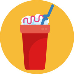 A vibrant icon depicting a luscious smoothie, bursting with fresh fruits and creamy textures, perfect for quenching your thirst on a hot day. - obrazy, fototapety, plakaty