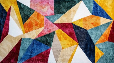 Colorful Abstract Geometric Carpet Texture