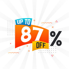 Up To 87 Percent off Special Discount Offer. Upto 87% off Sale of advertising campaign vector graphics.
