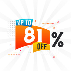 Up To 81 Percent off Special Discount Offer. Upto 81% off Sale of advertising campaign vector graphics.