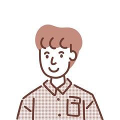A man in an office uniform minimal style for artwork.
