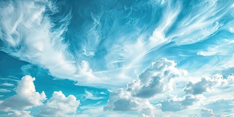 Sky endless blue light white clouds abstraction background
