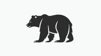 Bear icon logo. Minimal modern black and white vector
