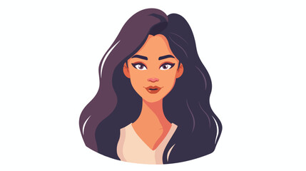 Beautiful woman avatar character flat vector