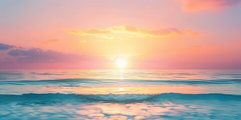 Obraz premium Sunset on the sea romantic landscape background