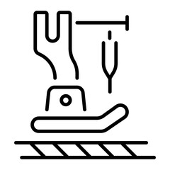 A line style icon of presser foot 