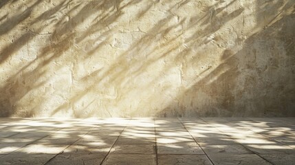 shadows on blank beige wall  