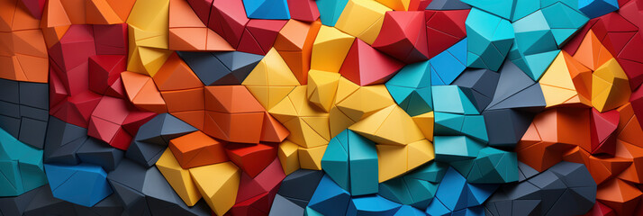 Colorful Abstract 3D Puzzle Background - obrazy, fototapety, plakaty