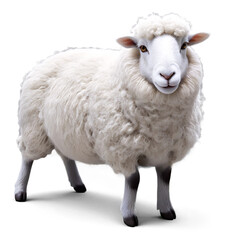 a white sheep on a transparent background