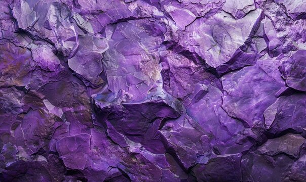 Purple cracked stone textured background - An image capturing the unique texture of cracked purple stone pieces with a play of light and shadow across the surface