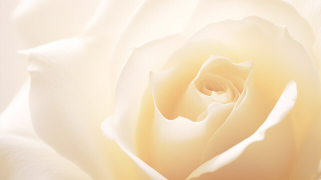 white delicate rose flower close-up, soft pastel abstract delicate feminine background