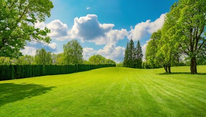 Naklejka premium grass and sky with clouds