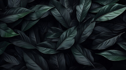 Abstract dark green surface of leaves natural floral background