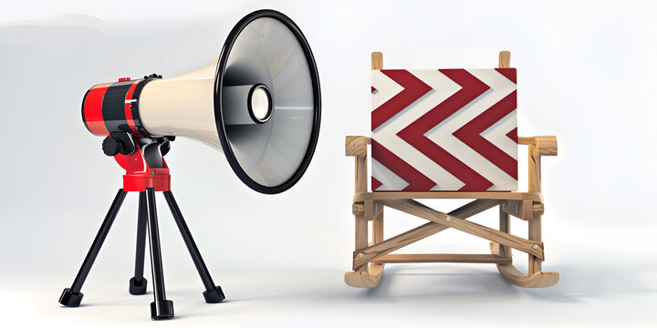 director chair and megaphone background images