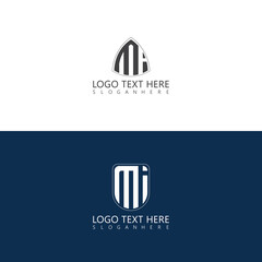Mi 2 style text initial monogram logo with creative style design.  - obrazy, fototapety, plakaty
