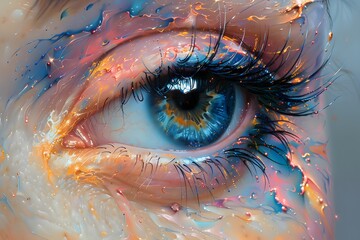 Close Up of a Blue Eye - obrazy, fototapety, plakaty