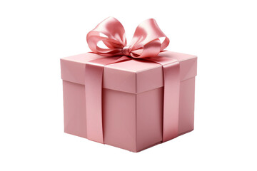 Obraz premium Shimmering Elegance: Pink Gift Box With Luxurious Bow. On a White or Clear Surface PNG Transparent Background.