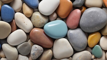 Fototapeta na wymiar Colorful stones background top view 