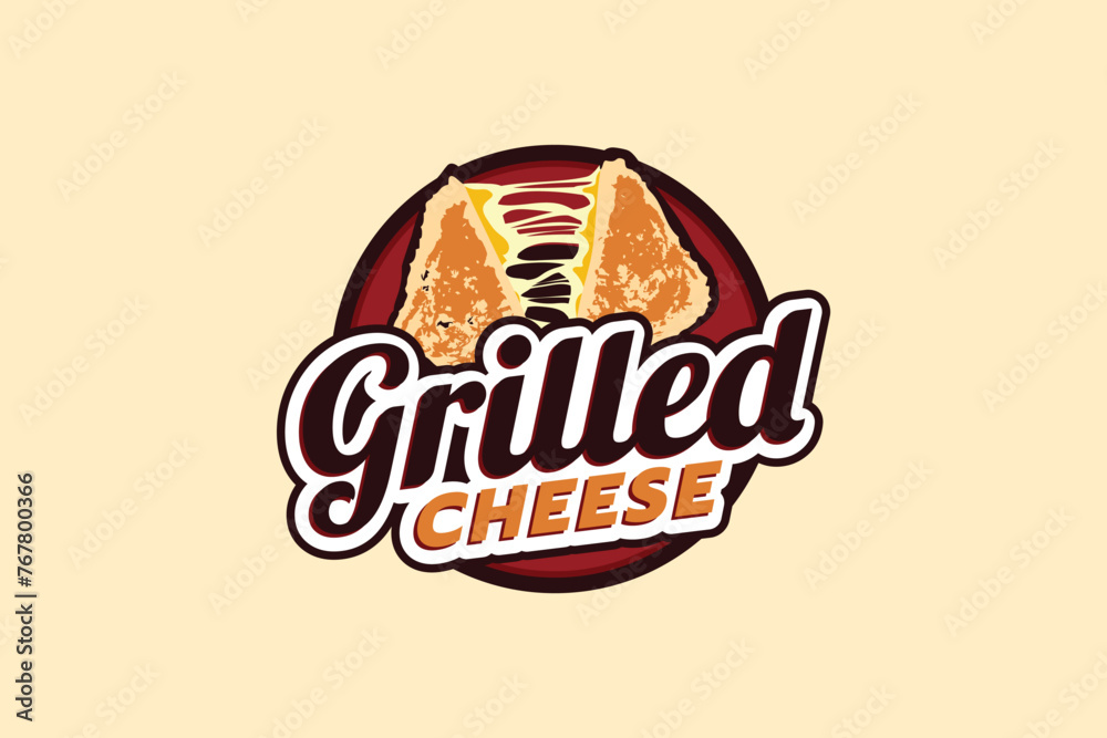 Wall mural grilled cheese logo with a combination of a split grilled cheese and beautiful lettering. this is su