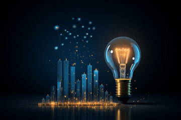 Think differently, creative idea concept with colorful light bulb