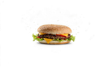Cheeseburger on a transparent background. Element for advertising campaign and advertising creative