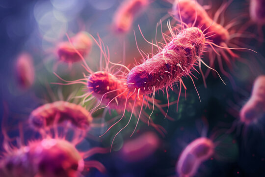 Electron micrograph showing Salmonella Typhimurium bacteria