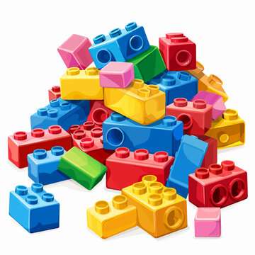 a pile of colorful legos sitting on top of each other