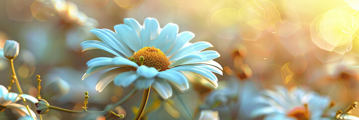 Vibrant petals of a blooming daisy, embodying beauty and simplicity. 3D Rendering style illustration