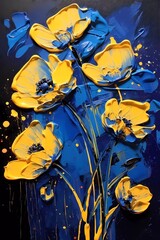 Fototapeta premium Vintage background with art illustration flower painting, generative ai, generative, ai, generated