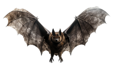 Graceful Bat Soaring Across a Blank Canvas. On a White or Clear Surface PNG Transparent Background.