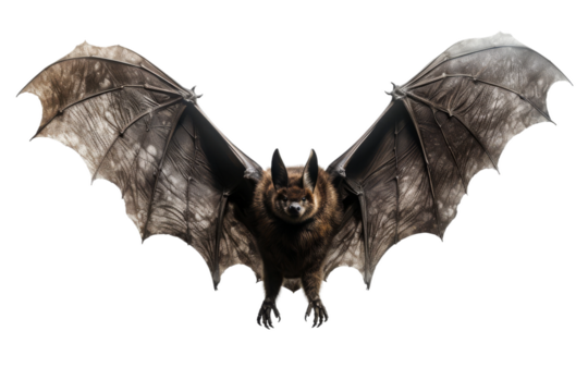 Graceful Bat Soaring Across a Blank Canvas. On a White or Clear Surface PNG Transparent Background.