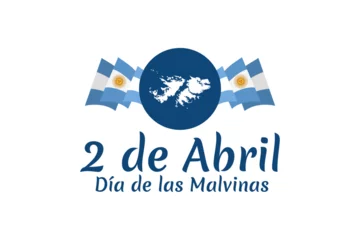 Abwaschbare Fototapete Translation: April 2, Malvinas Day. vector illustration. Suitable for greeting card, poster and banner.  © Yuniar20