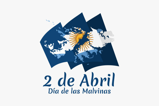 Translation: April 2, Malvinas Day. vector illustration. Suitable for greeting card, poster and banner.
