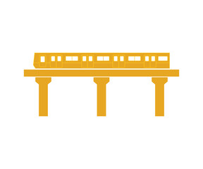 Train commuter line across the city design illustration