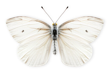 Beautiful Small White butterfly isolated on a white background with clipping path