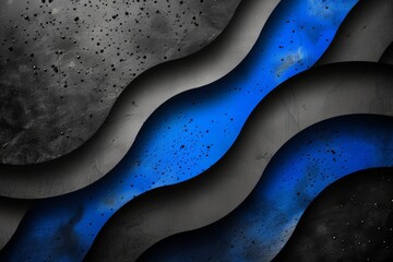 Stylish patterns on a dynamic black and blue abstract backdrop exude a sophisticated contemporary vibe with a glossy finish.