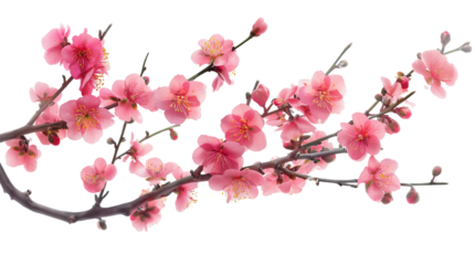 Pink flower blooming on the tree branch, nature, Sakura, isolated