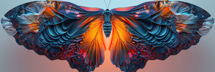 Intricate patterns on the wings of a butterfly, symbolizing transformation and grace