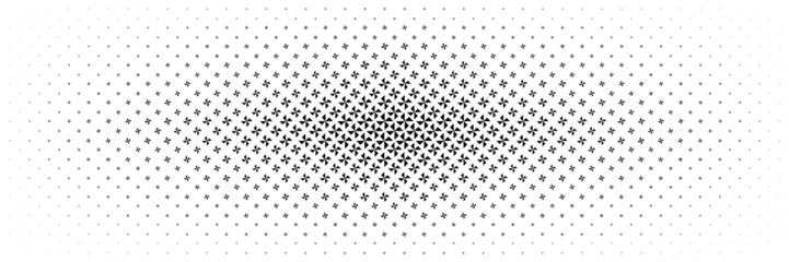 Poster horizontal halftone from center of black propeller design for pattern and background. © eNJoy Istyle