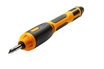 Vibrant Orange Screwdriver Dancing With Black Shadow on Pure White Stage. On a White or Clear Surface PNG Transparent Background.