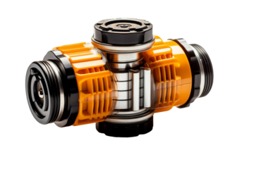 The Mechanism of Control: A Ball Valves Intricate Dance. On a White or Clear Surface PNG Transparent Background.