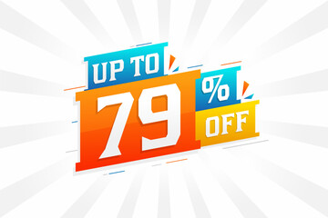 Sale of advertising campaign up to 79 Percent off promotional design.