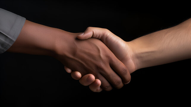 cultural Handshake between two people with different skin colors The concept of diversity and equality