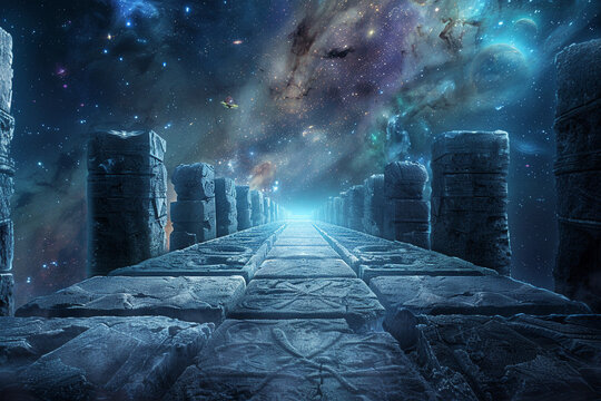 Stellar Pathway: Ancient Stone Bridge Among the Stars